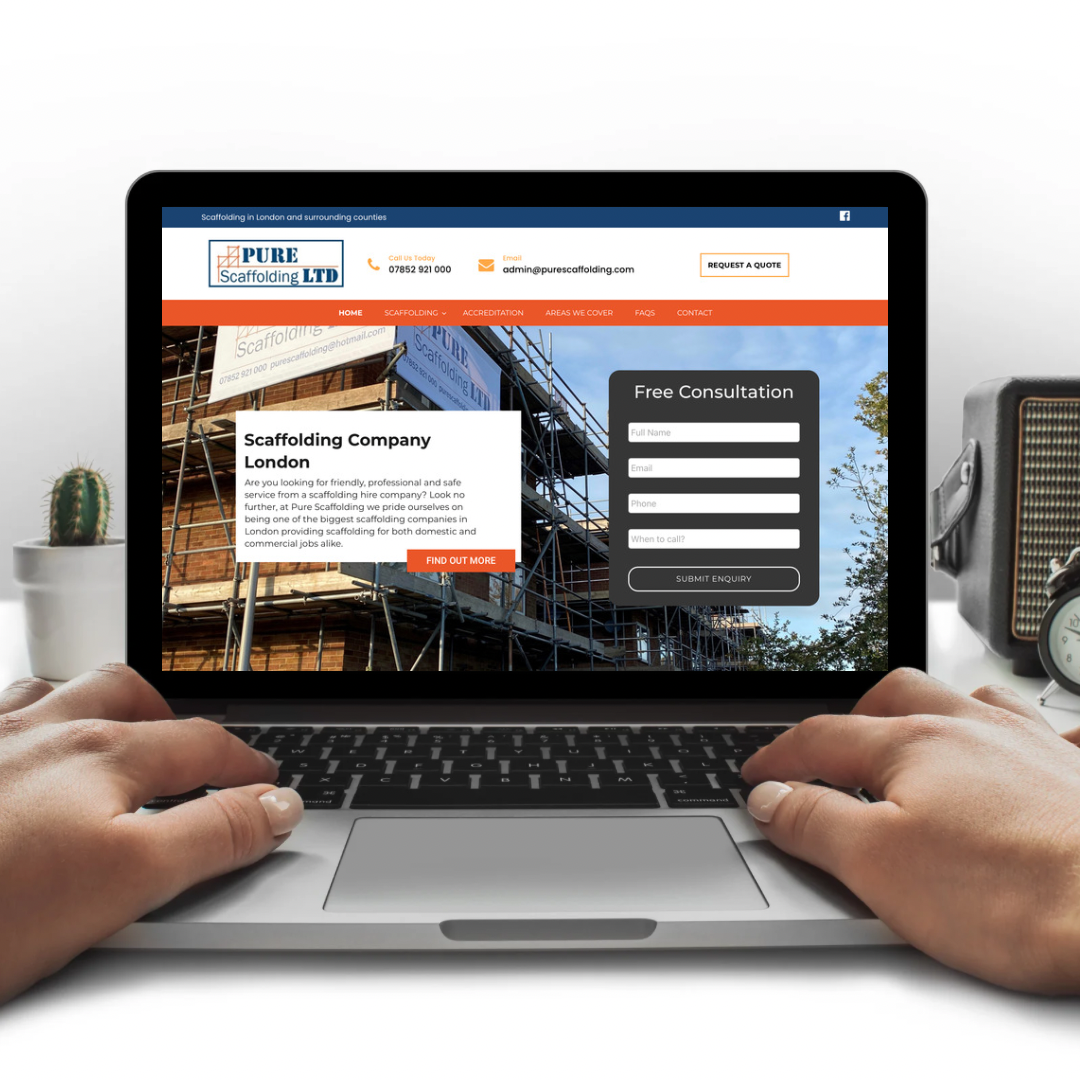 Pure scaffolding website design